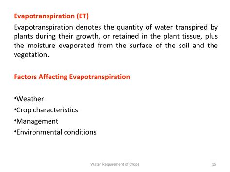 Water Requirements Of Crops Ppt