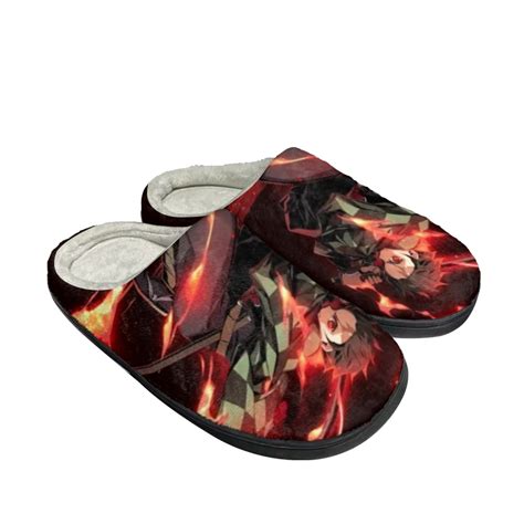 Roffatide Anime Demon Slayer Fuzzy Slippers Kamado Tanjirou Kamado