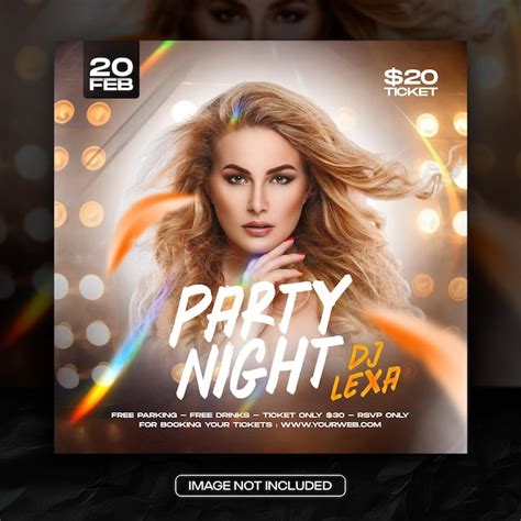 Premium Psd Night Club Party Flyer Social Media Post Template