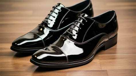 shiny black leather shoes exude modern luxury 32945845 Stock Photo at