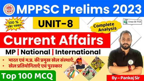 Mp Current Affairs Mp Current Affairs In Hindi Unit