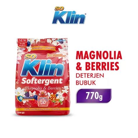 Jual So Klin Detergen Bubuk Magnolia Berries 770 Gr Shopee Indonesia