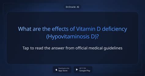 What are the effects of Vitamin D deficiency (Hypovitaminosis D)?