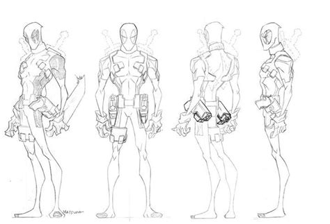 Deadpool Character Model Sheet Character Sketches Character Poses