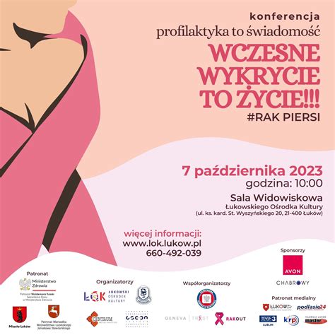 Konferencja Profilaktyka to świadomość rak piersi Wczesne wykrycie