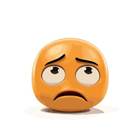 Premium Vector Sad But Relieved Face Emoji On White Background