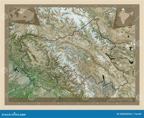 Jammu And Kashmir India High Res Satellite Labelled Points Of Cities