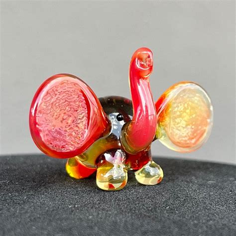 Doll House Elephant Miniature Small Glass Elephant Sculpture Micro Glass Elephant Art Glass