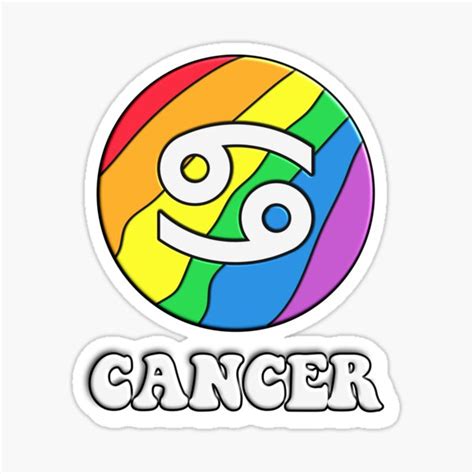 Colorful Bold Pride Design Zodiac Sign Cancer Sticker For Sale By