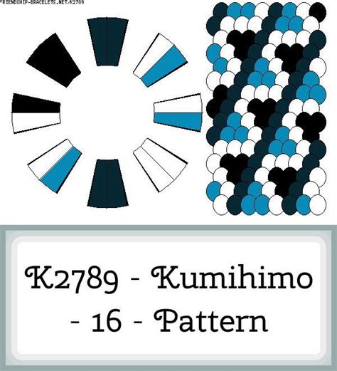 K2789 Kumihimo 16 Pattern Kumihimo Patterns Kumihimo