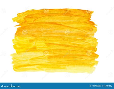 Yellow Paint Brush Texture Background Isolated Stock Image Image Of