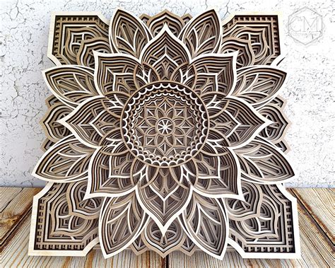 Mandala Dxf Laser Cut Multilayer Mandala Design Layered Laser Etsy