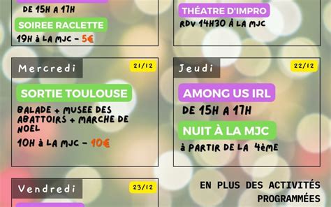 Programme Vacances De Noel Mjc De Leguevin Maison Des Jeunes