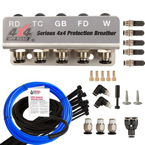 DMA Universal Diff Breather Kit 5 Port For Toyota Hilux N70 KUN26r