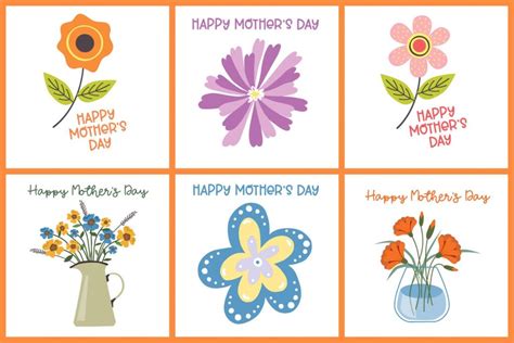 Free printable Mother's Day cards with flowers: 12 different designs, at PrintColorFun.com