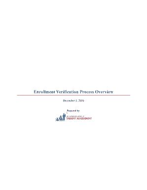 Fillable Online Enrollment Verification Process Overview Fax Email