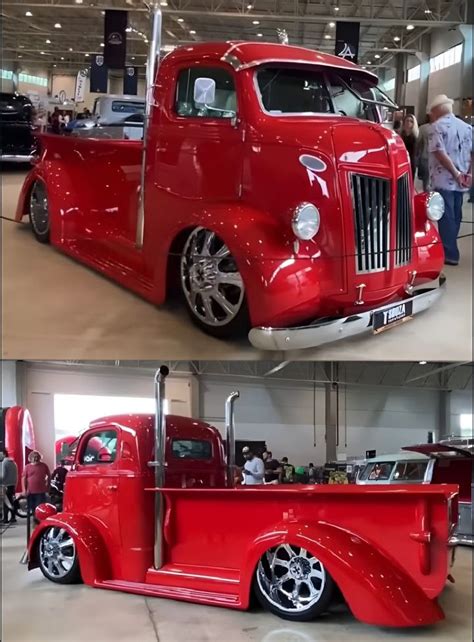 Vintage Red Truck In Showroom Custom Pickup Trucks