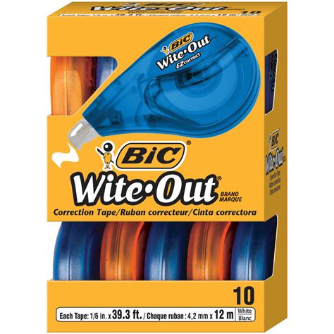 BIC Wite-Out EZ Correct Correction Tape 10Pk | BICWOTAP10 – SupplyMe