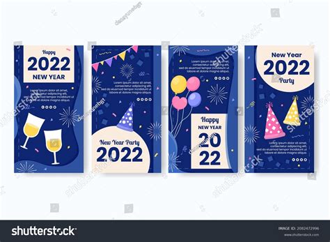 Happy New Year 2022 Stories Template Stock Vector (Royalty Free) 2082472996 | Shutterstock