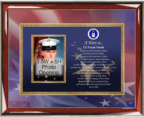 Air Force Picture Frame Plaque Personalized Poetry Usaf Photo Plaque