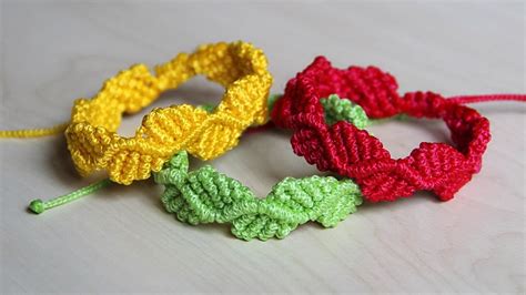 How To Make Macrame Bracelet Macrame Leaf Bracelet Tutorial Youtube