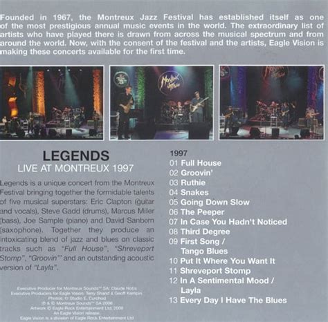 Legends Live At Montreux 1997 Limited Edition Clapton Eric