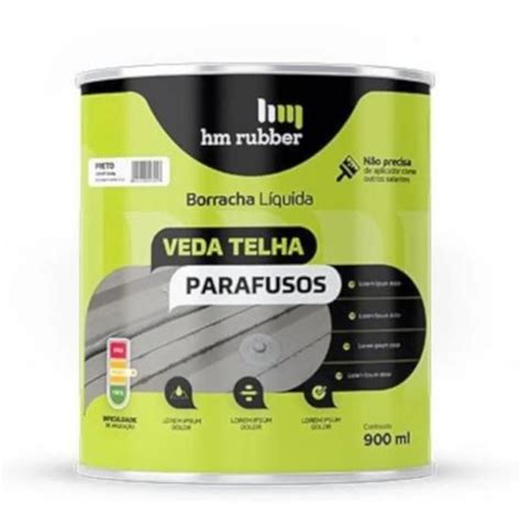 Borracha Liquida Veda Telha E Parafuso 900ml G96 Cinza HM Rubber