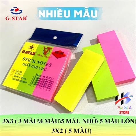 Giấy Ghi Chú Giấy Note Nhiều Màu Dạ Quang Gstar Gs 36 Xấp 100 Tờ Tiêu