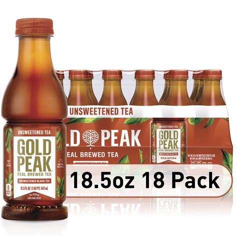 Gold Peak 18 Pack Of Made Real Brewed Unsweetened Black Tea 18 5 Fl Oz Bottles