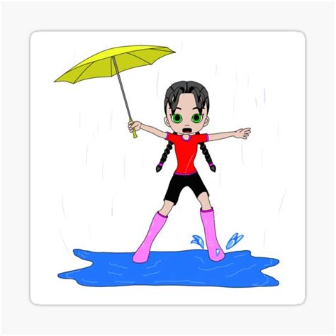 Rainy Day Fun With Ema Sticker For Sale By Ankromcreations Redbubble