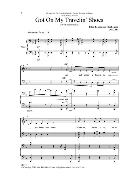 Got On My Travelin Shoes By Ellen Foncannon Stephenson Sheet Music For