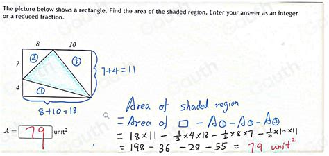 Solved The Picture Below Shows A Rectangle Find The Area Of The