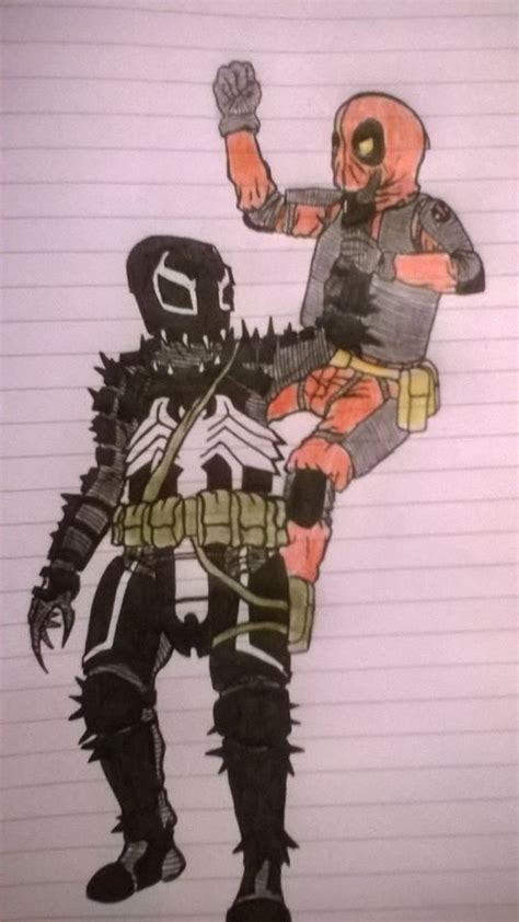 Deadpool and Venom coloured by ChrisMCampbell on DeviantArt