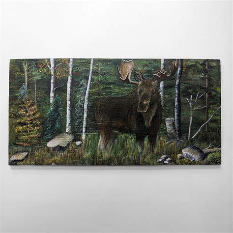 Bull Moose 12" x 14" Acrylic Painting - Lisa Butler Art