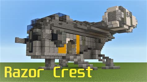 Minecraft The Mandalorian Razor Crest Tutorial Star Wars Youtube