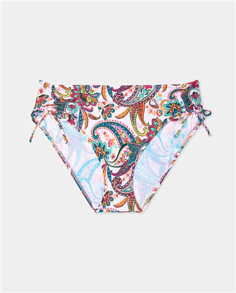 Braga De Bikini Mujer Completa Alta De Talle Con Lazos Laterales Para Ajustar Antigel El