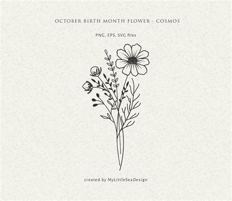 October Birth Flower Svg Birth Month Flower Svg Floral Etsy Flower