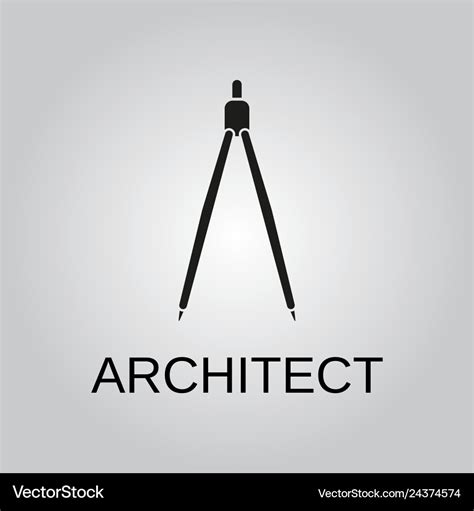 Architect Icon Symbol Flat Design Royalty Free Vector Image