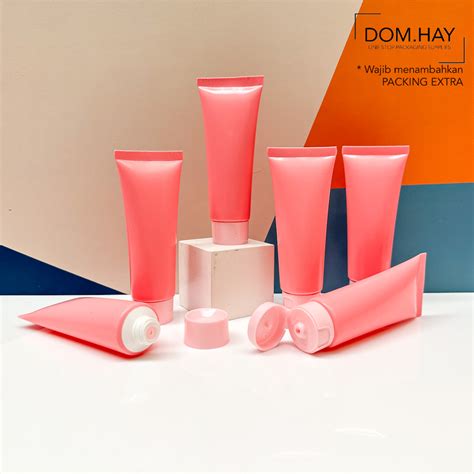 Jual Ml Botol Tube Pink Fliptop Plastik Pink Lc Packaging Kosmetik