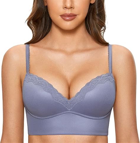 Dobreva Womens Push Up Bra Wireless Padded No Underwire Bralettes Lace Plunge Bras At Amazon