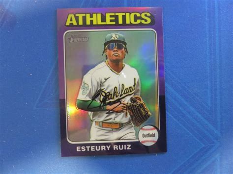 2024 Topps Heritage ESTEURY RUIZ PURPLE Hot Box Chrome Athletics EBay