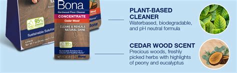 Bona Hardwood Floor Cleaner Concentrate Cedar Wood Scent 1 Fl Oz Pack Of 4 Makes