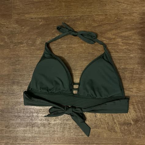 Dark Green Bikini Top Only Worn A Few Times Depop