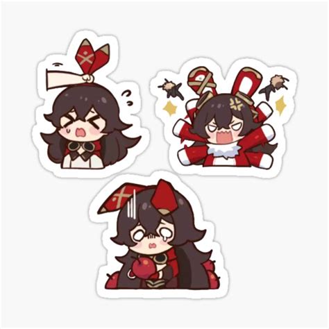 Amber Genshin Impact Emotes Sticker For Sale By Milkqtea Redbubble