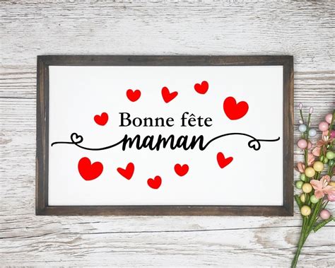 Bonne Fête Maman Fête Des Mères Svg Français Fichier Digitale