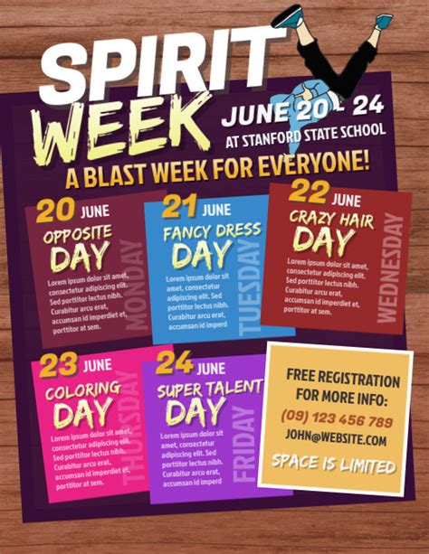 Spirit Week Flyer Template Free