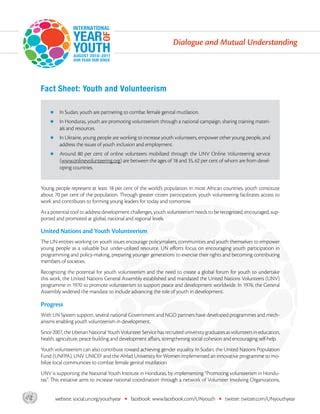 Fact Sheet Youth And Volunteerism PDF