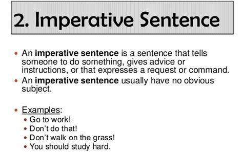 What Is A Imperative Sentence English Grammar A To Z