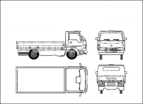 Toyota Dyna Pick Up D Drawing Blueprints Model Copy