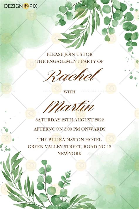 Engagement Invitation Card Template Cardtemplate My Id